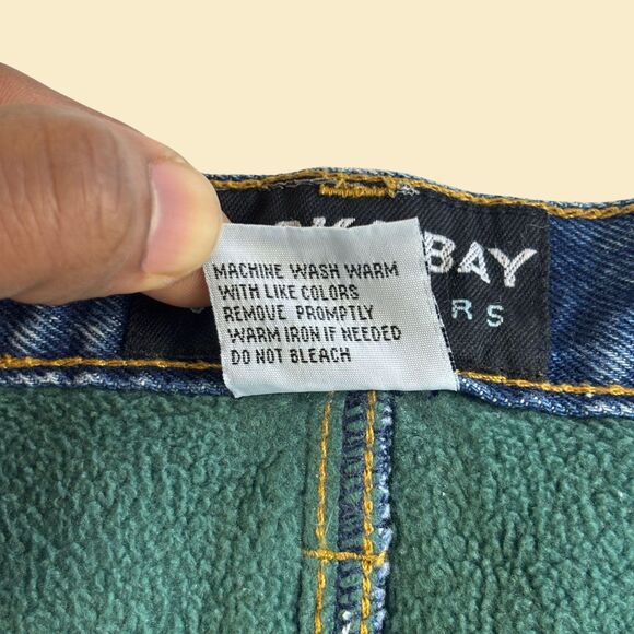 Vintage 90s fleece lined jeans, size 38 mens medium wash blue winter denim pants - Picture 7 of 8